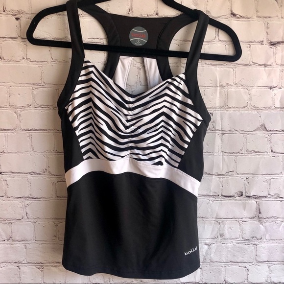 Bolle black and white zebra Razorback sports bra. Small